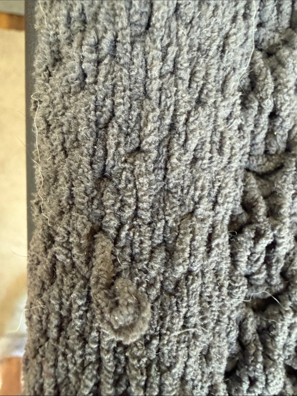 Pottery Barn Gray Textured Knit Throw Blanket 54x59